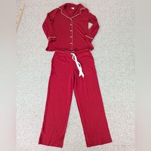 SOMA Embraceable Pajamasl Set, Red with White Piping.  Size M